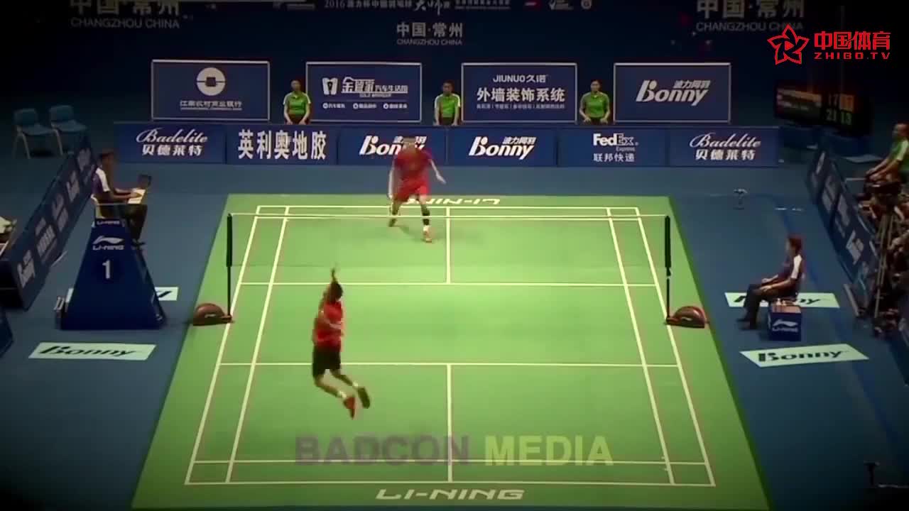 林丹骚气操作之网前停顿勾对角