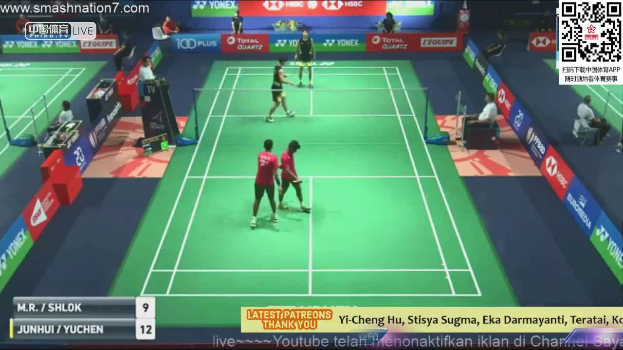 李俊慧/刘雨辰 vs 阿琼/沙尔洛 2018法国公开赛男双1/16决赛