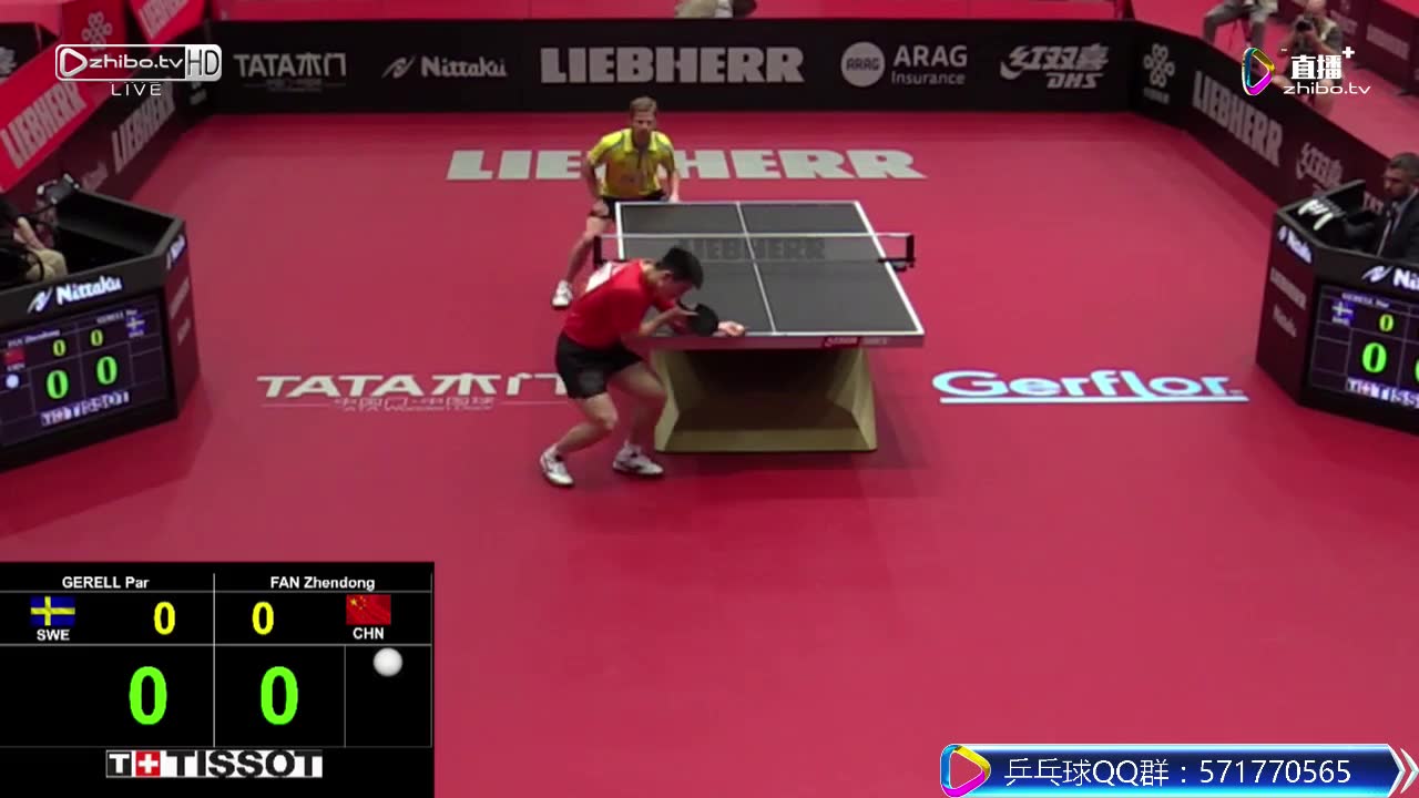 樊振东 CHN vs GERELL Par SWE