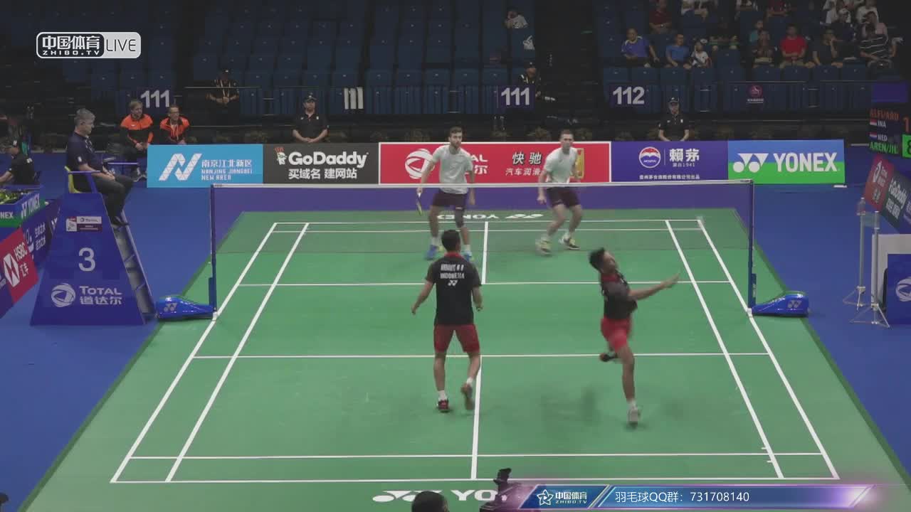 法加尔/阿德里安托  VS 阿伦斯/鲁本  2018南京世锦赛 男双第二轮