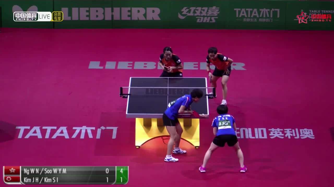 吴颖岚/苏慧音 HKG vs 金真香/金宋依 PRK 2019世乒赛 女双1/8决赛