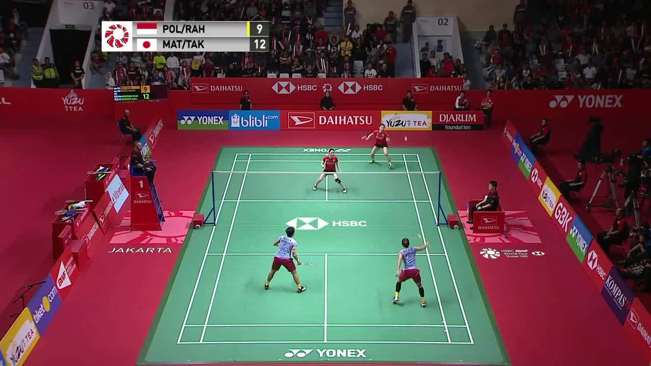 2018印尼大师赛 松友美佐纪/高桥礼华2-0波莉/拉哈尤精彩集锦