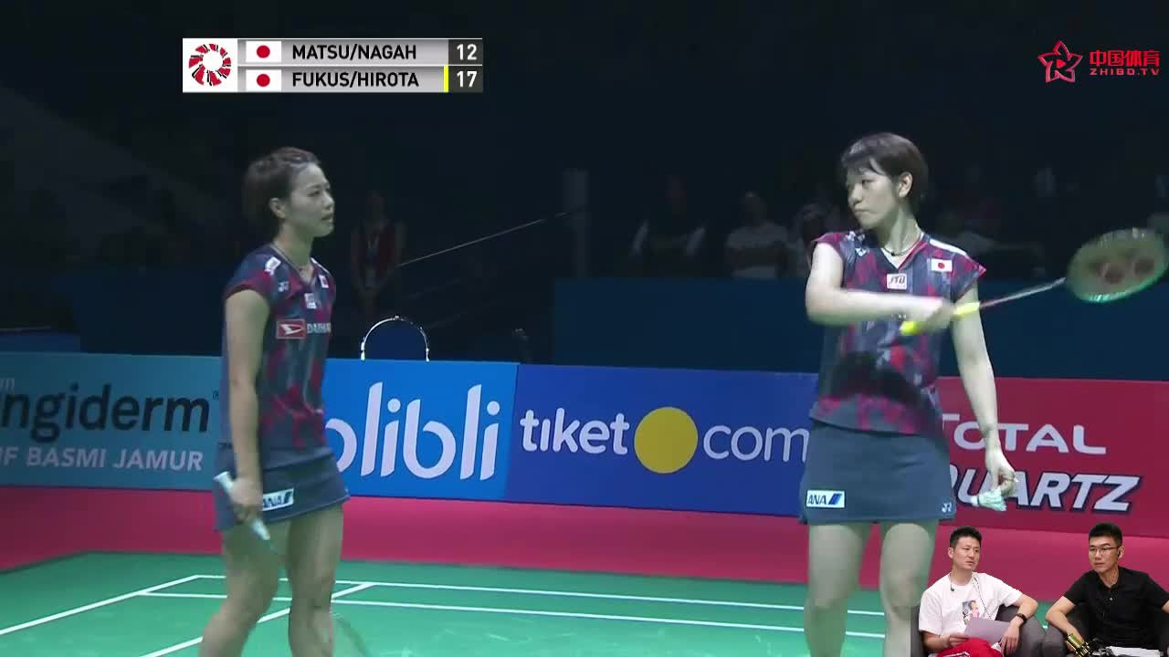 松本麻佑/永原和可那 VS 福岛由纪/广田彩花  2018印尼公开赛女双决赛（蔡赟鸿昆解说）