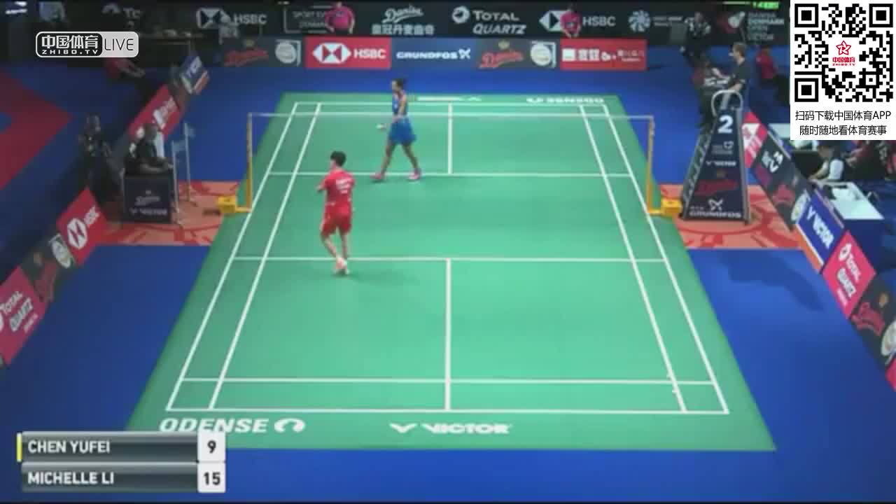 陈雨菲  VS  李文珊 2018丹麦公开赛 女单1/8决赛