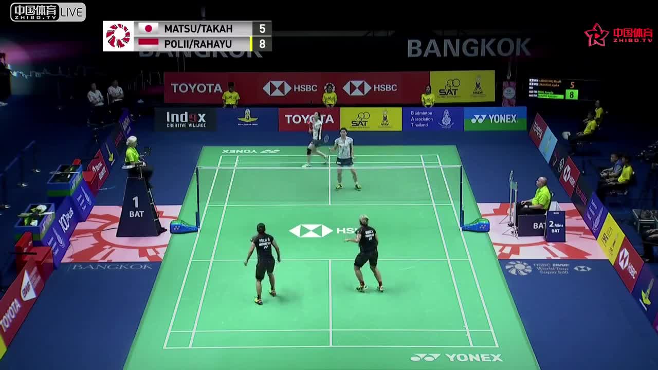 松友美佐纪/高桥礼华  VS   波莉/拉哈尤 2018泰国公开赛 女双决赛