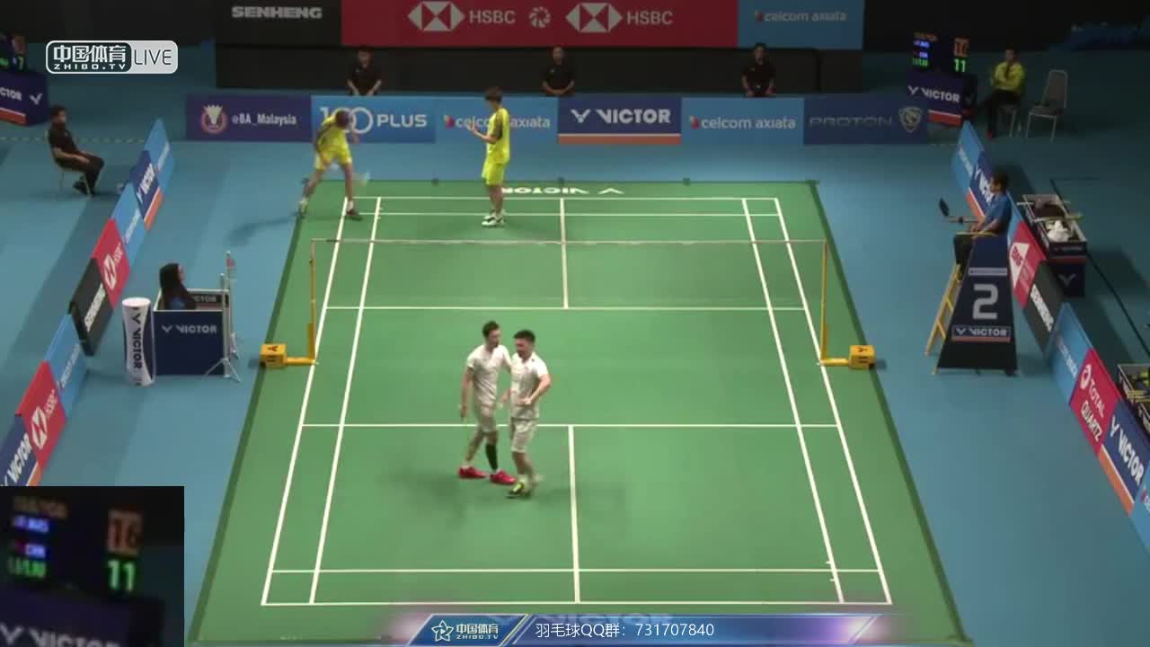 李俊慧/刘雨辰 CHN vs 柳延星/陈文宏 KOR/MAS 2018马来西亚公开赛 男双1/4决赛