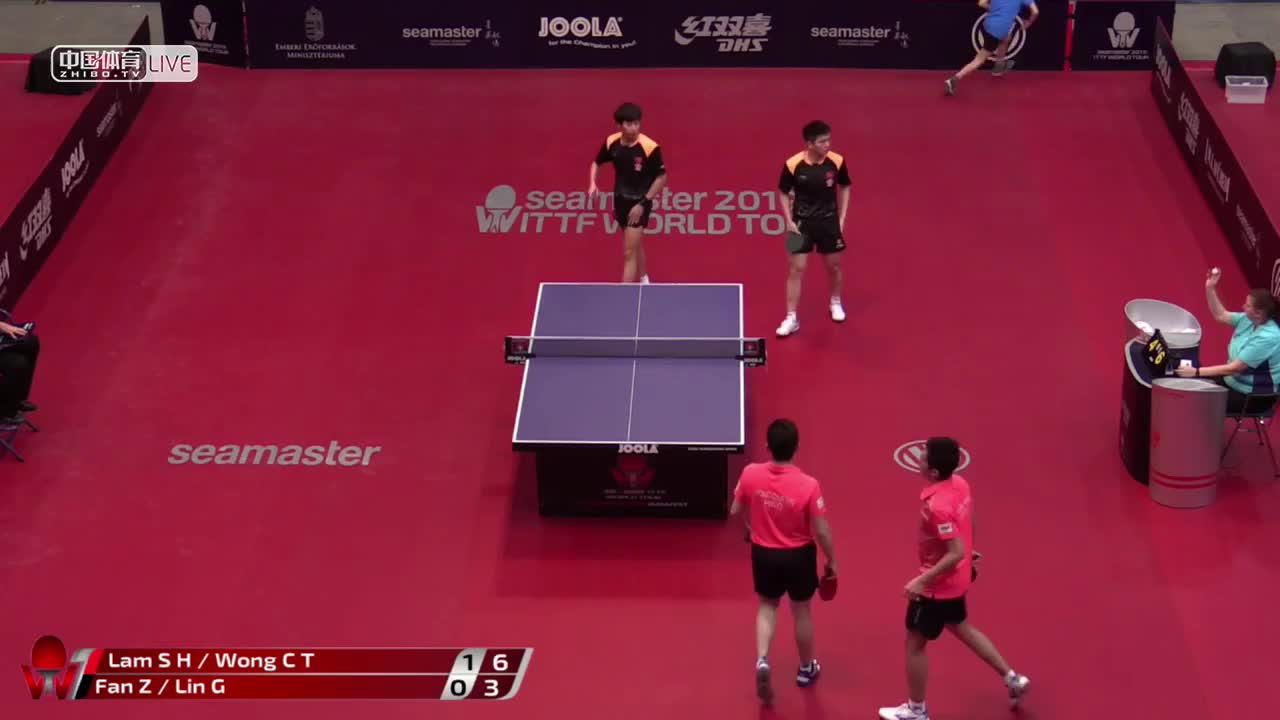 樊振东/林高远 CHN vs 林兆恒/黄镇廷 HKG 2019匈牙利公开赛 男双半决赛