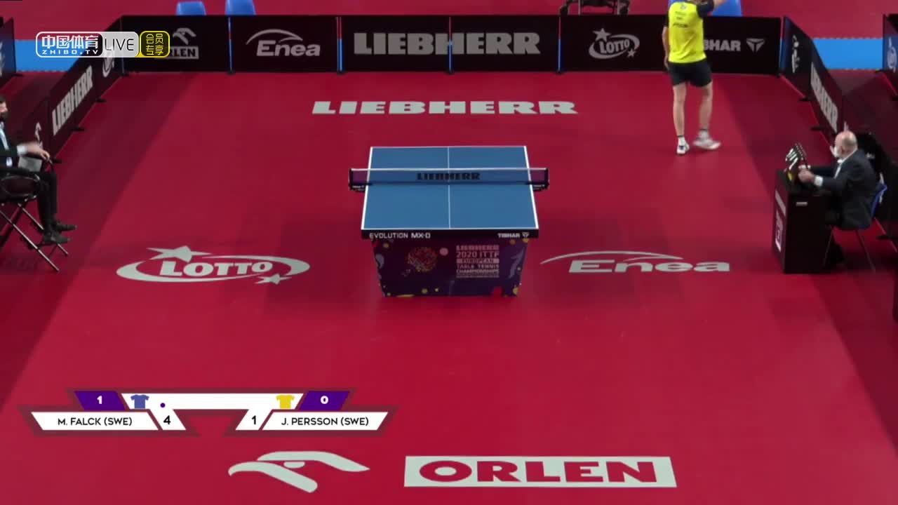 法尔克 VS 佩尔森 2020欧洲乒乓球锦标赛 男单1/4决赛
