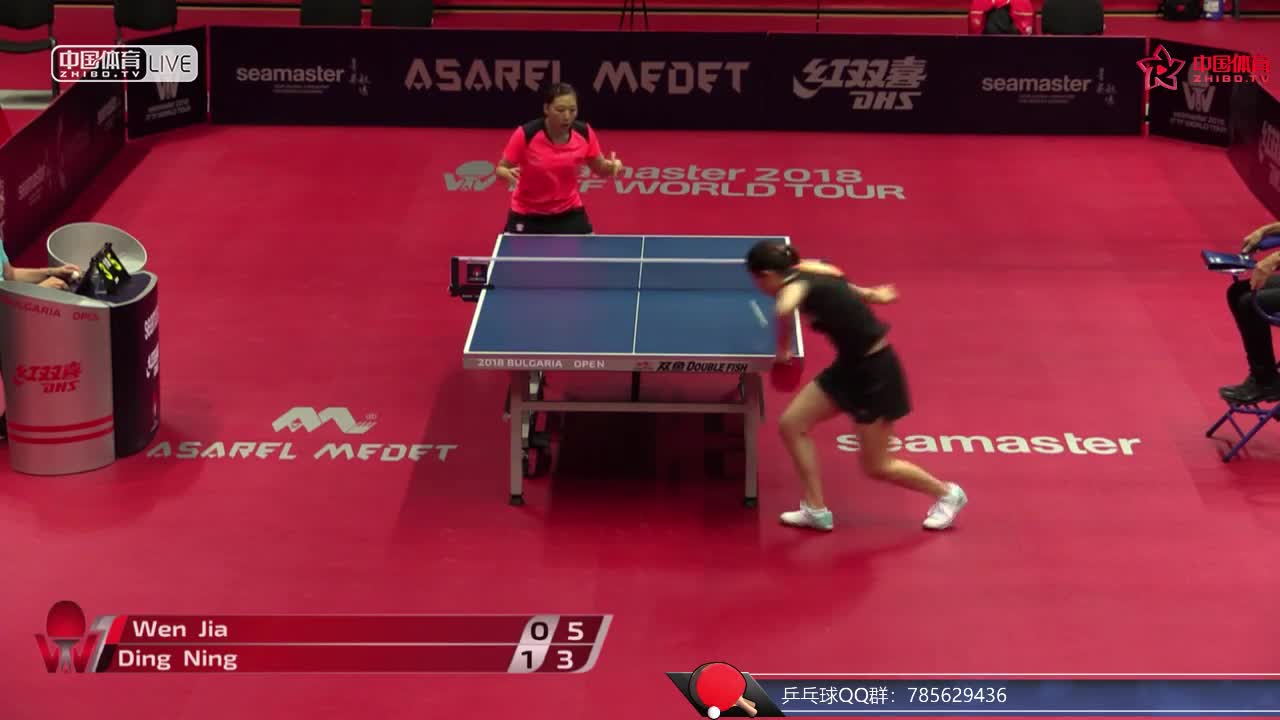 丁宁 CHN vs 文佳 CHN ITTF保加利亚公开赛女单1/8决赛