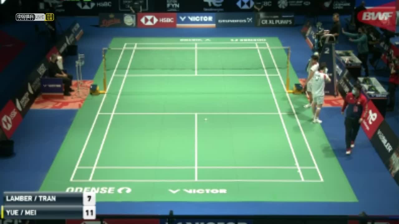 2021丹麦公开赛 女双1/16决赛　玛格特-兰伯特/安妮 vs 杜玥/李汶妹
