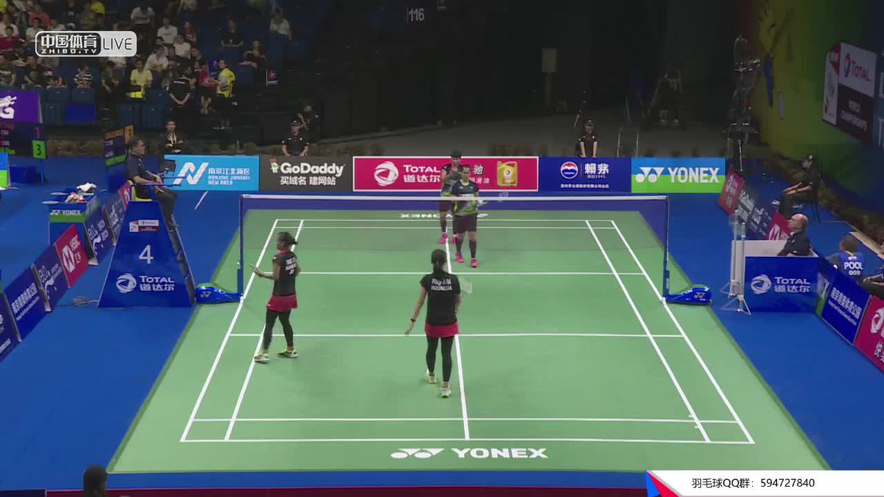查亚倪/磋楚翁 vs 哈里斯/普拉蒂普塔 2018南京世锦赛女双1/8决赛