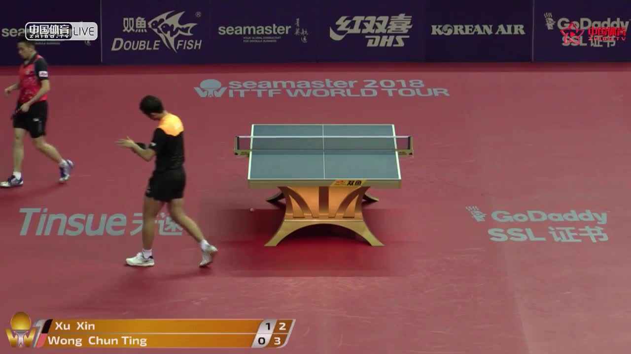 许昕 CHN vs 黄镇廷 HKG 男单1/8决赛 ITTF世界巡回赛总决赛