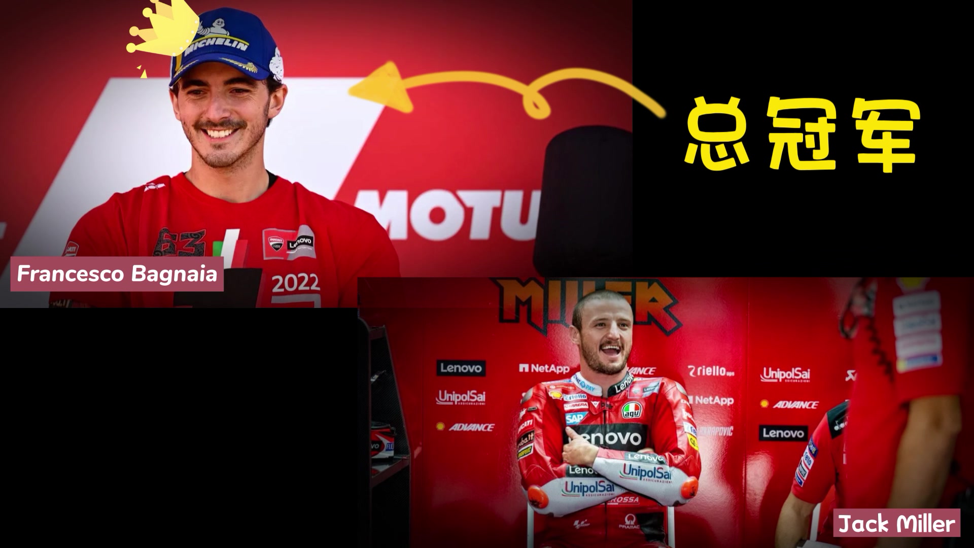 2022赛季MotoGP杜卡迪车队两车手数据对比：巴格尼亚完胜米勒