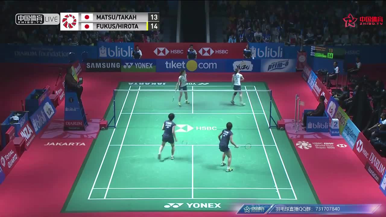 松友美佐纪/高桥礼华 vs 福岛由纪/广田彩花 2018印尼公开赛 女双半决赛