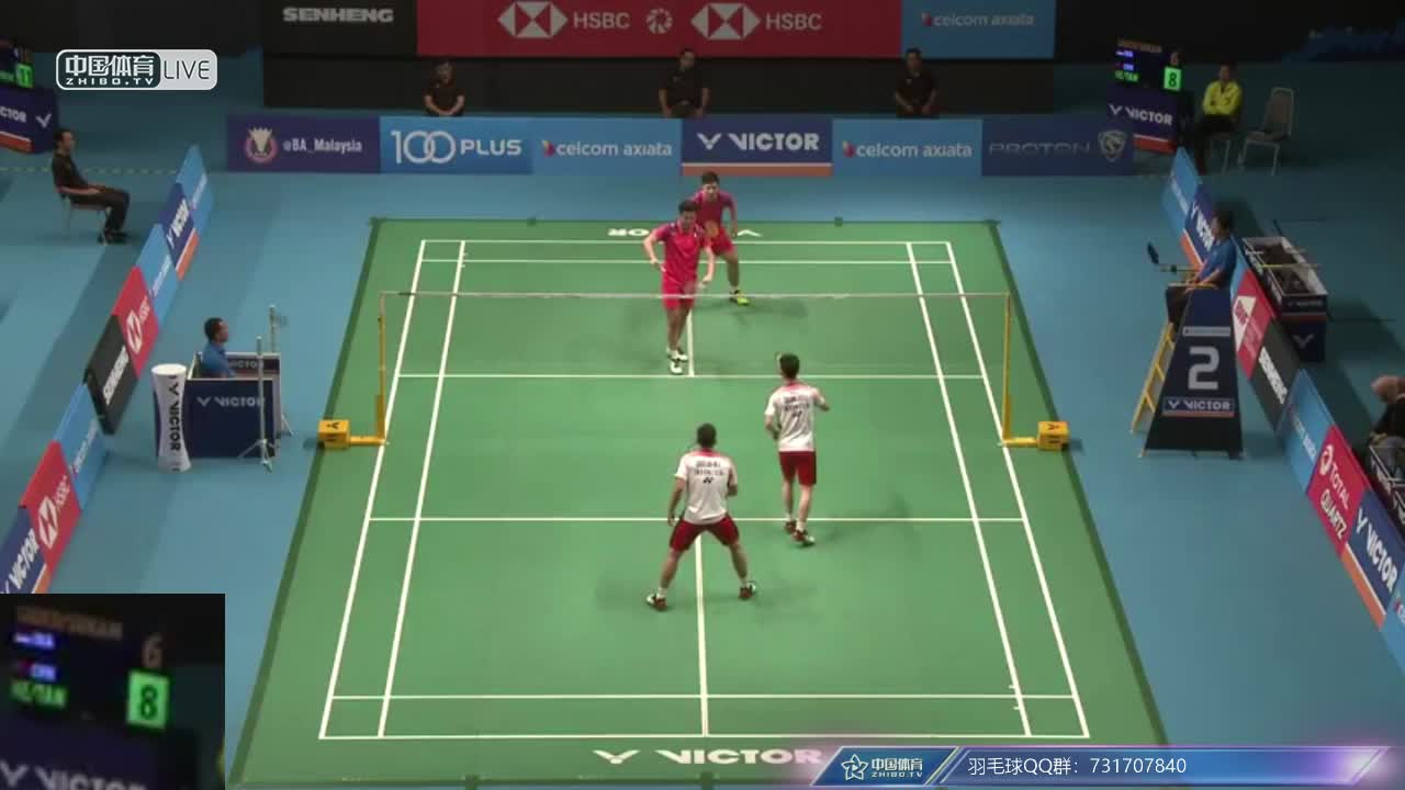 何济霆/谭强  VS 苏卡穆约/吉迪恩 马来西亚公开赛 男双1/4决赛
