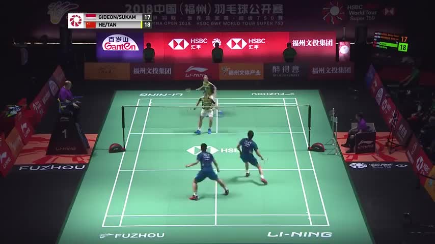 经典回顾：2018中国(福州)羽毛球公开赛男双决赛：吉迪恩/苏卡穆约VS何济霆/谭强