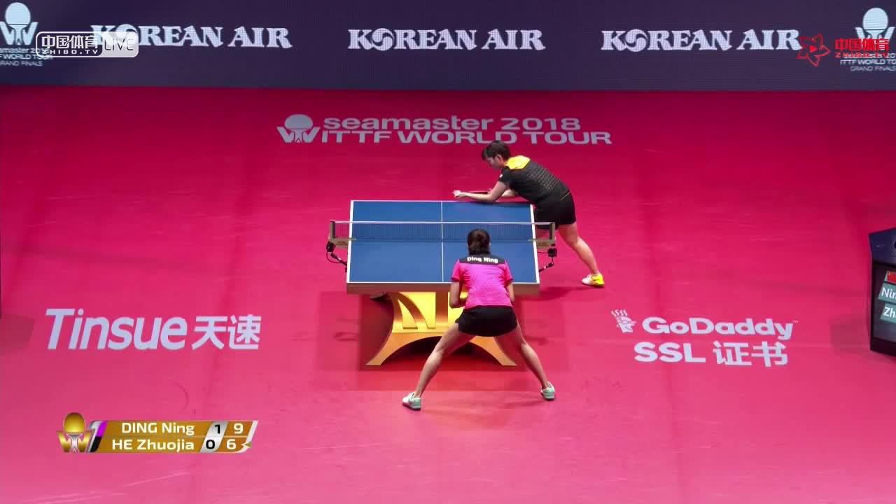 丁宁 CHN vs 何卓佳 CHN 2018 ITTF世界巡回赛总决赛女单半决赛