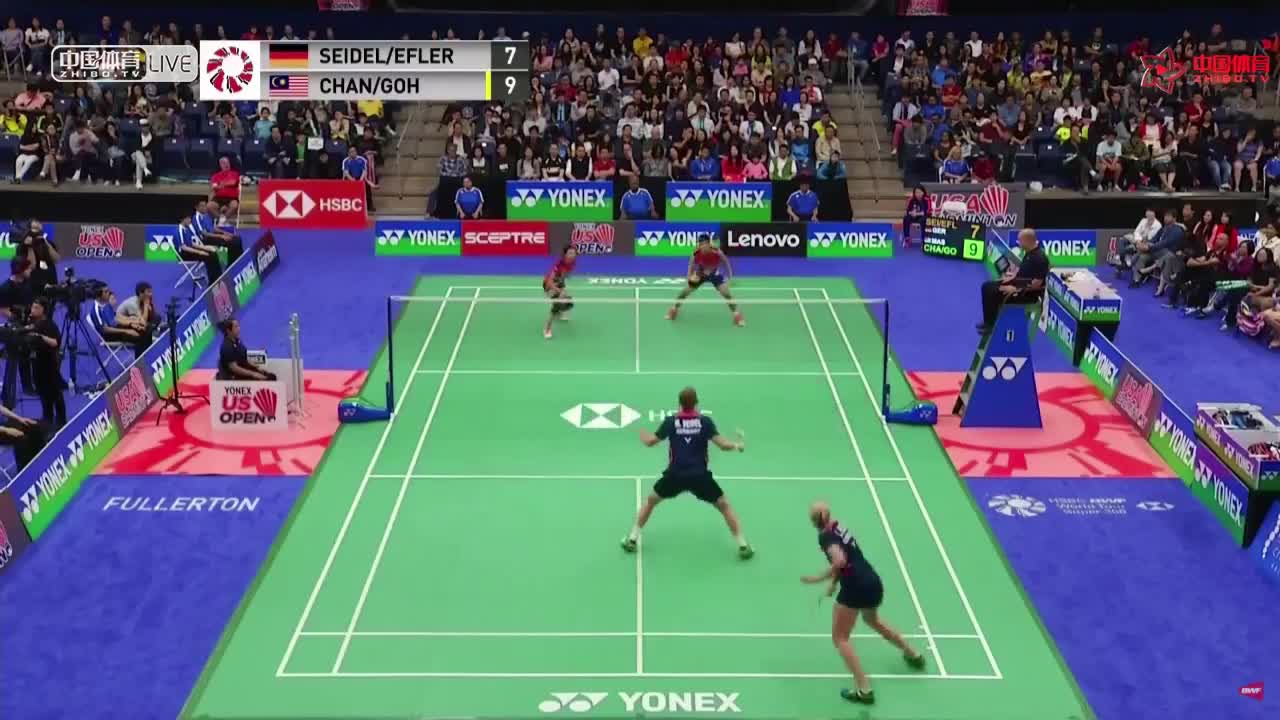 陈炳顺/吴柳萤VS塞德尔/埃弗勒 美国公开赛混双决赛