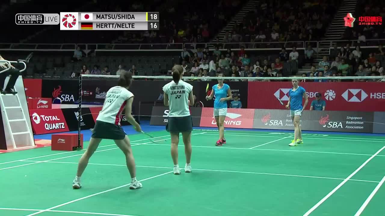 松山奈末/志田千阳 VS 赫特里克/尼尔特 2018新加坡公开赛 女双半决赛