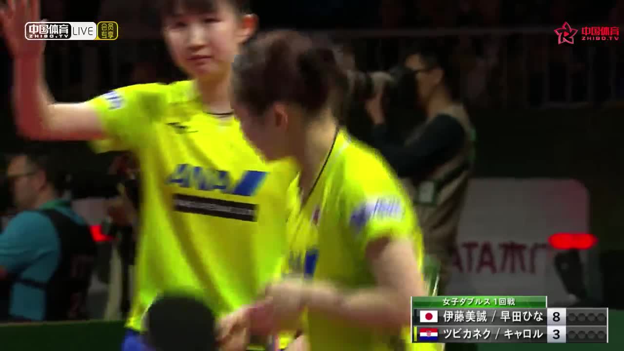 早田希娜/伊藤美诚vs拉卡托斯/马约罗斯 2019世乒赛女双正赛第一轮