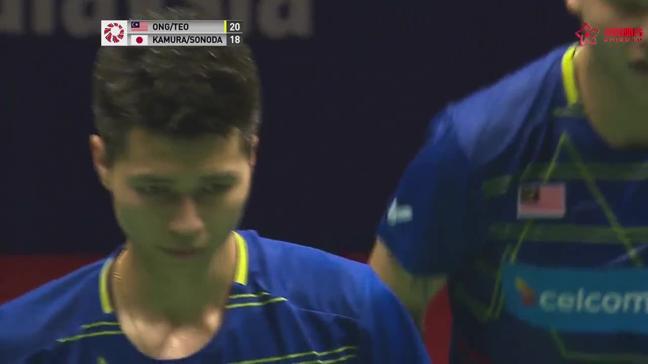今天的鸡血组合打的不够鸡血，马来西亚小将21-19拿下第一局