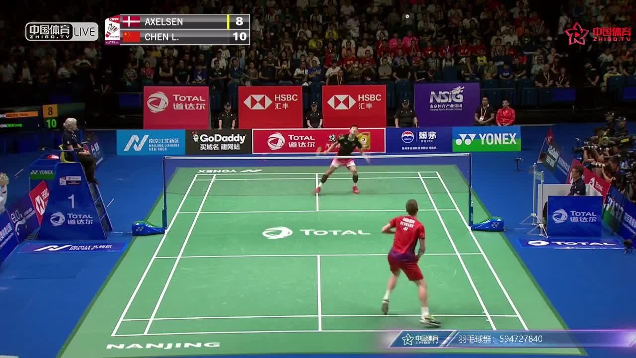 谌龙 vs 安赛龙 2018南京世锦赛 男单1/4决赛