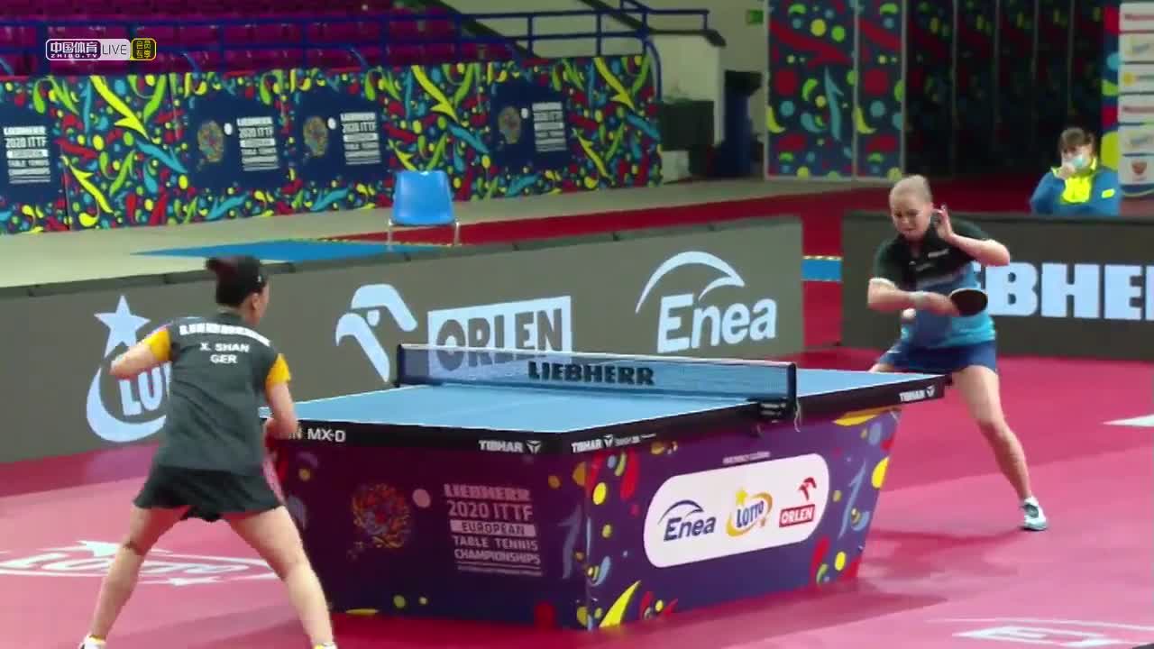 皮索特斯卡 VS 单晓娜 2020欧洲乒乓球锦标赛 女单半决赛