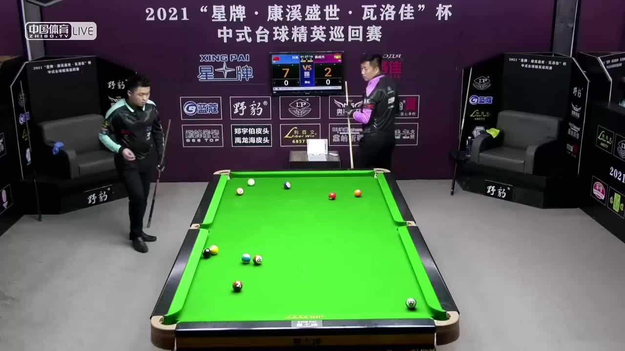 2021中式台球精英巡回赛第三站 16进8　刘勇 vs 杨绍杰