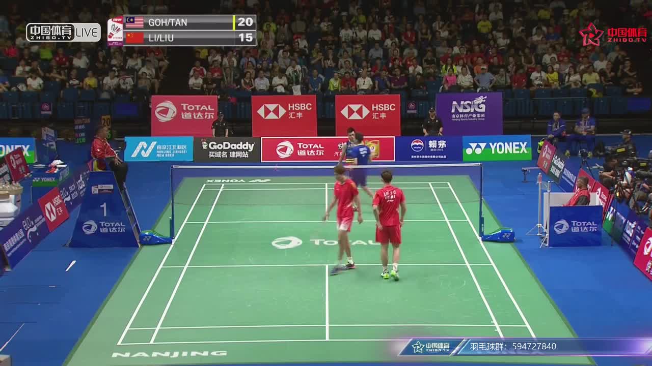 李俊慧/刘雨辰 vs 吴蔚昇/陈蔚强 2018南京世锦赛男双1/8决赛