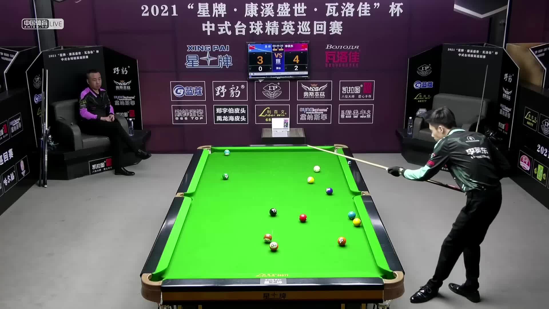 2021中式台球精英巡回赛第三站 第四组64进32 吕欣 vs 李英东
