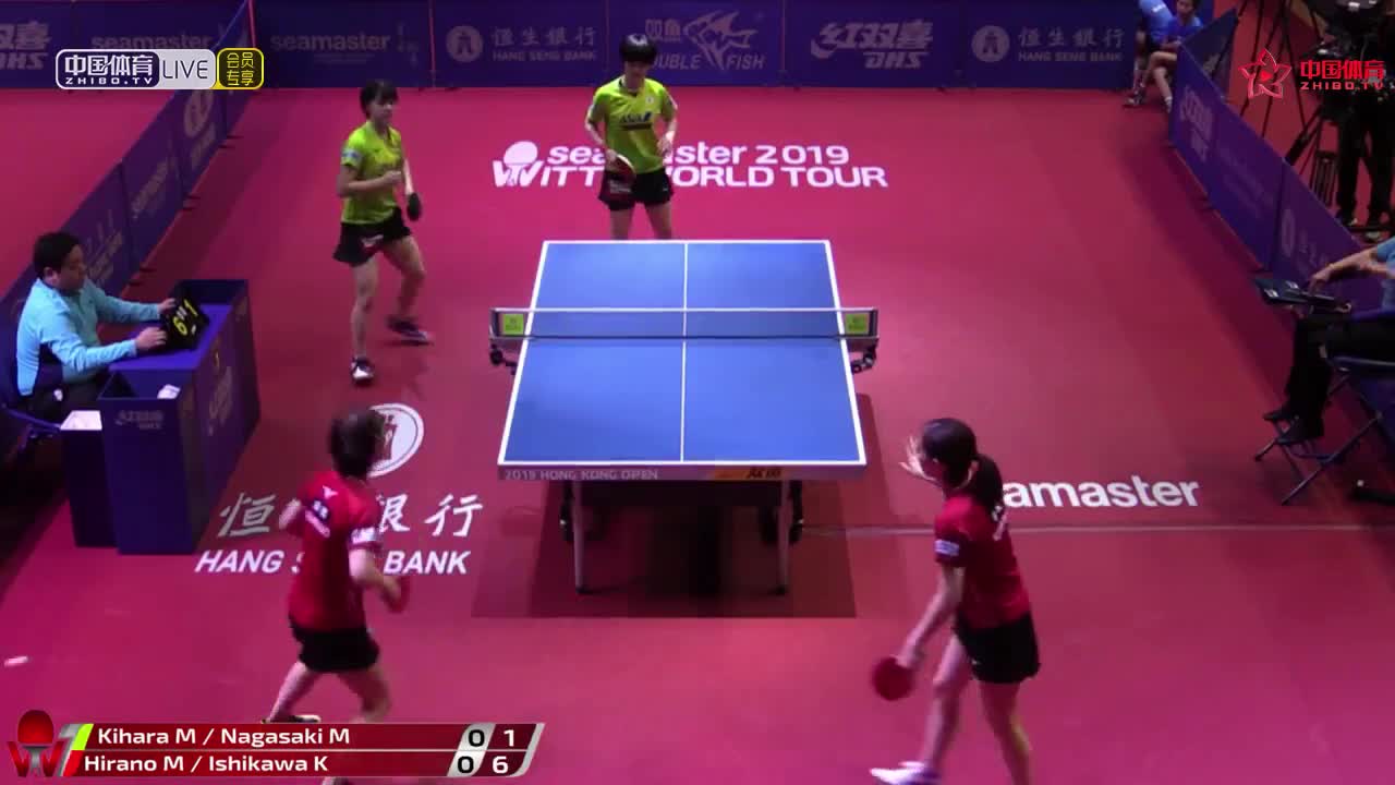 木原美悠/长崎美柚 JPN vs 平野美宇/石川佳纯 JPN  2019香港公开赛女双1/8决赛