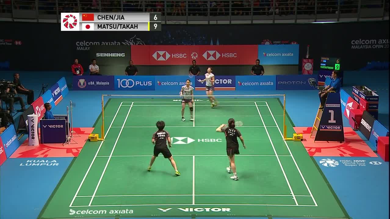 2018马来西亚公开赛 陈清晨/贾一凡vs松友美佐纪/高桥礼华 精彩集锦
