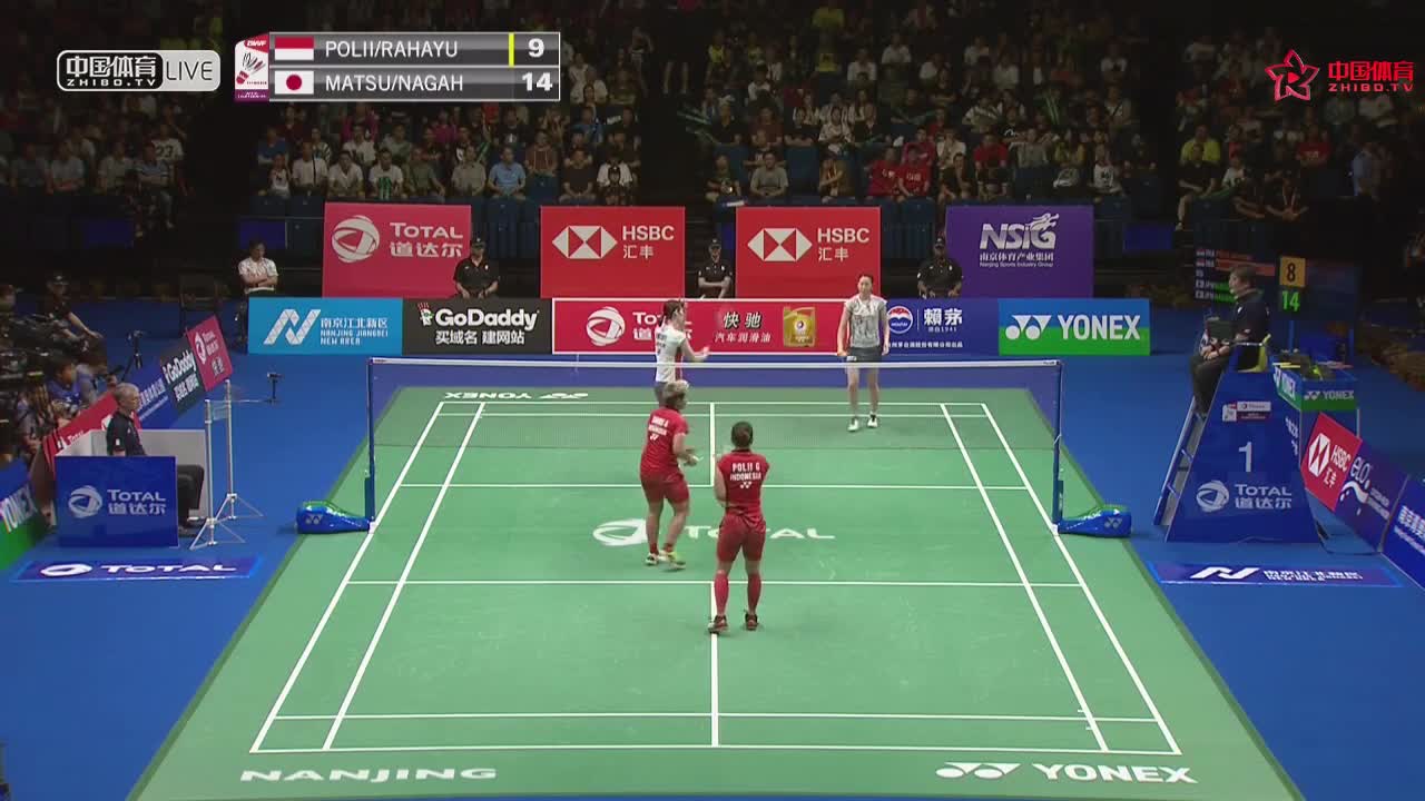 波莉/拉哈尤 vs 松本麻佑/永原和可那 2018南京世锦赛 女双半决赛