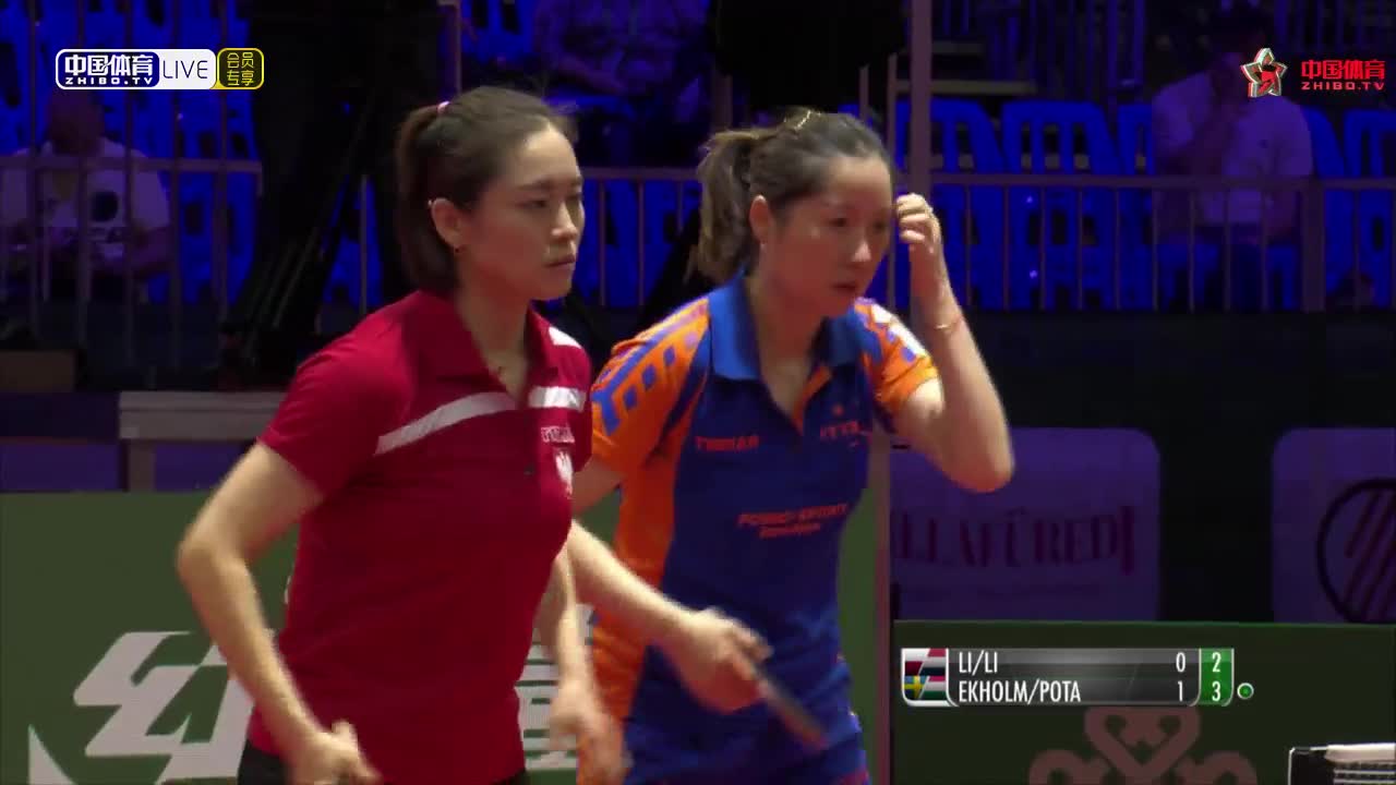 李洁 NED/李倩 POL vs 埃克霍姆 SWE/波塔 HUN 2019世乒赛 女双1/16决赛