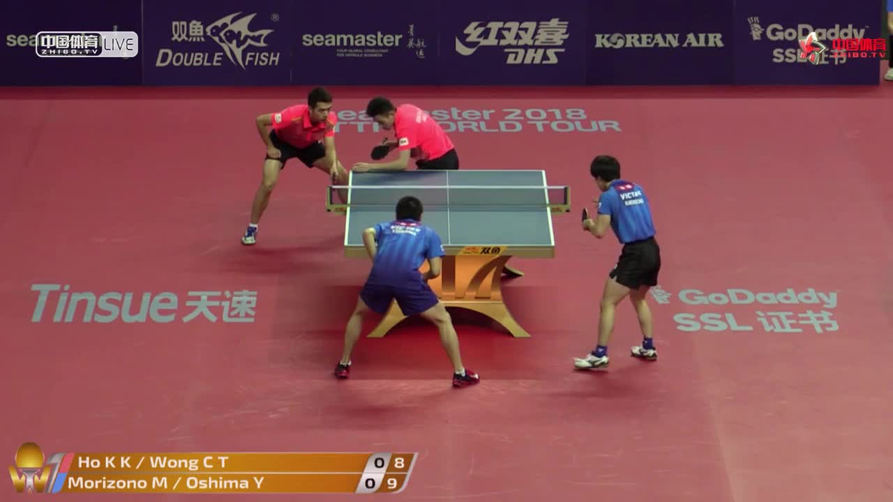 何钧杰/黄镇廷 HKG vs 森园政崇/大岛祐哉 JPN 2018 ITTF世界巡回赛总决赛 男双半