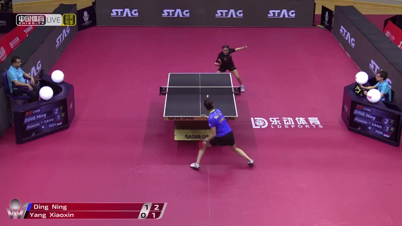 丁宁 vs 杨晓欣 2020年卡塔尔白金赛女单正赛第一轮
