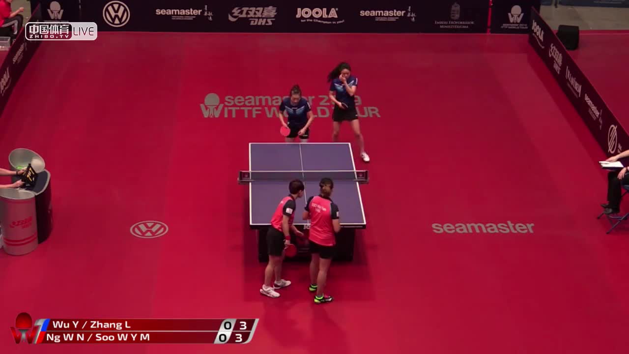 吴玥/张安 USA vs 吴颖岚/苏慧音 HKG 2019匈牙利公开赛女双正赛第一轮