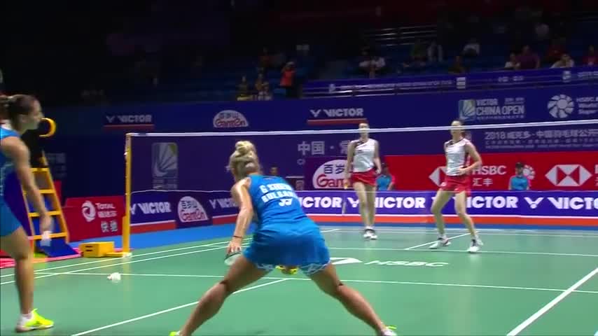 经典回顾：2018中国羽毛球公开赛女双半决赛：松本麻佑/永原和可那VS 斯托伊娃姐妹